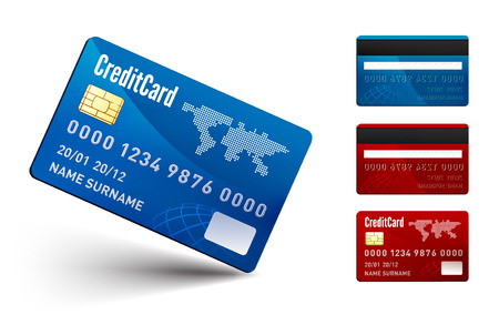 Realistic vector Credit Card two sidesのイラスト素材