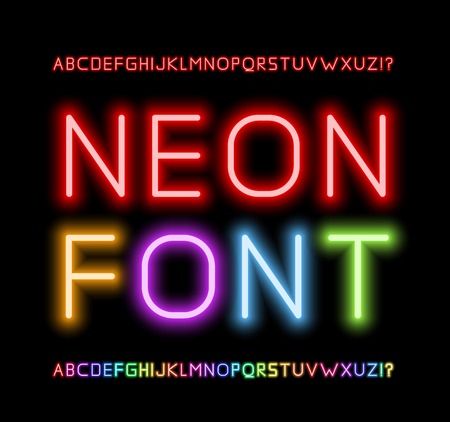 Neon Fontのイラスト素材