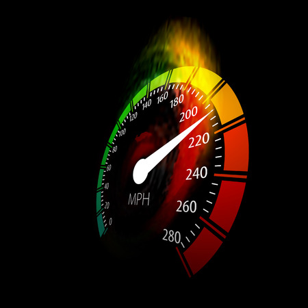 Speedometer with speed fire path