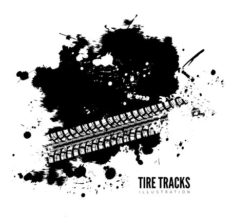 Tire track backgroundのイラスト素材