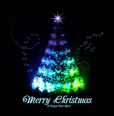 Christmas tree from lightのイラスト素材