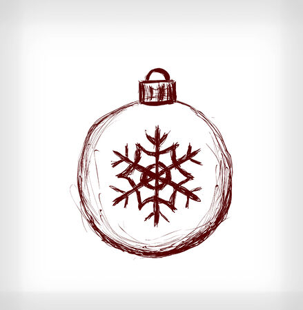 Christmas ball with snowflakeのイラスト素材