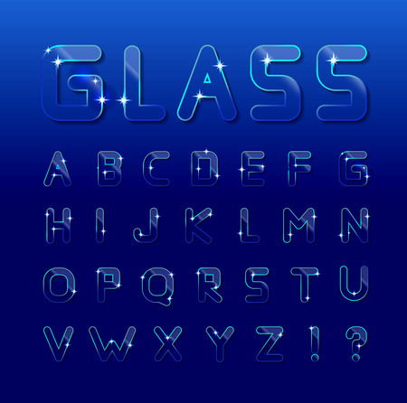 Vector glass fontのイラスト素材