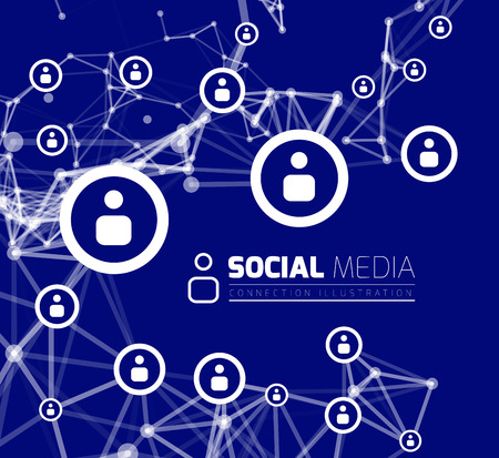 Social network with dot connected by lines. Vector illustrationのイラスト素材