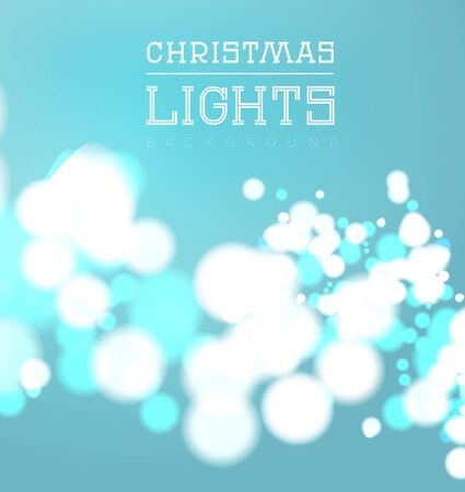 Christmas bokeh light illustration on light blue backgroundのイラスト素材