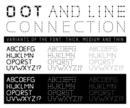 Font with letters composed of lines and points. illustrationのイラスト素材