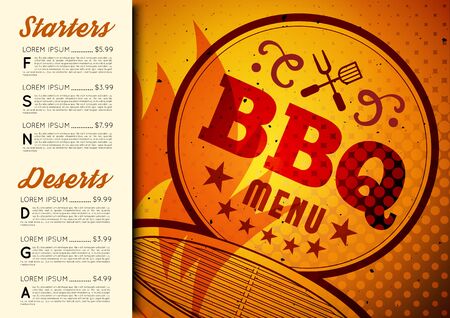 BBQ brochure menu design.のイラスト素材