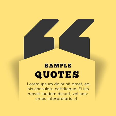 Quote blank template on yellow background. illustrationのイラスト素材