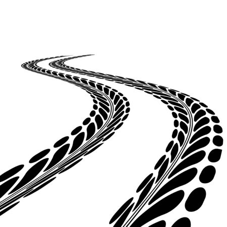 Tire tracks. Vector illustration on white backgroundのイラスト素材