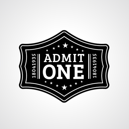 Vintage Ticket Icon on grey backgroundのイラスト素材