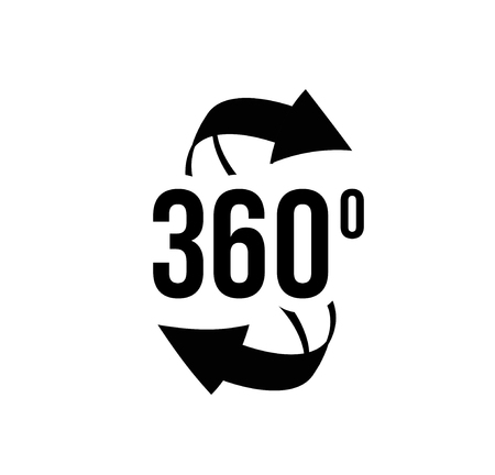 Angle 360 degrees view sign icon. The concept of a full rotation.のイラスト素材