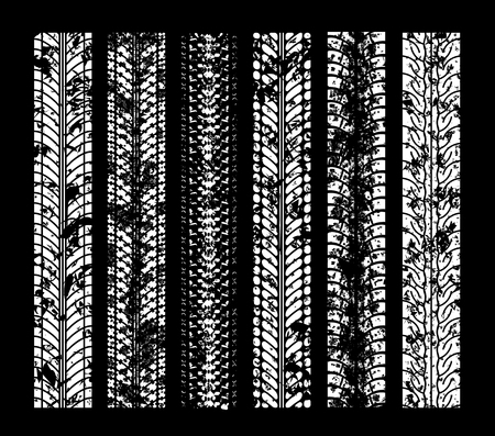 Tire tracks. illustration on black backgroundのイラスト素材