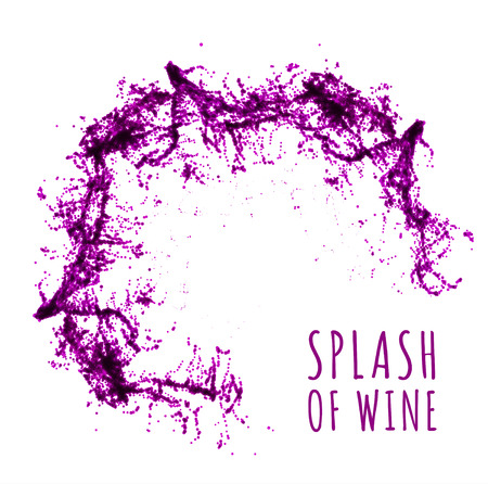 Red wine splash. Vector illsustration on white backgroundのイラスト素材