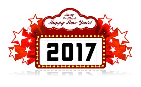 New Year marquee 2017. Vector illustration on white