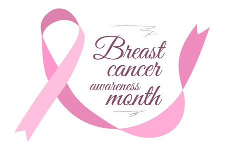 Breast cancer awareness symbol, isolated on white. illustrationのイラスト素材
