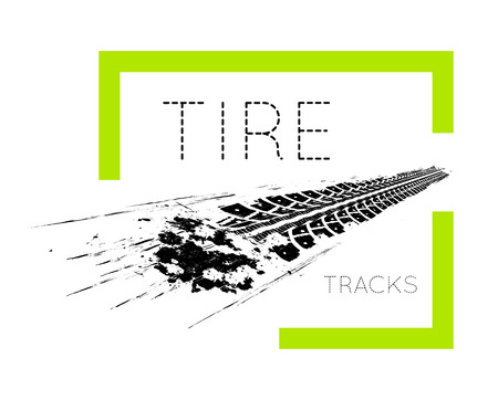 Tire tracks. illustration on white backgroundのイラスト素材