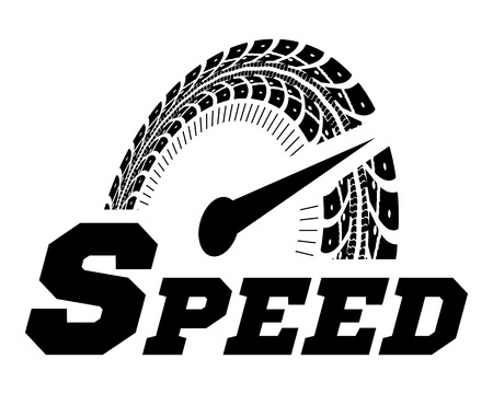 Speedmeter illustration. Styling by tire tracks. illustration