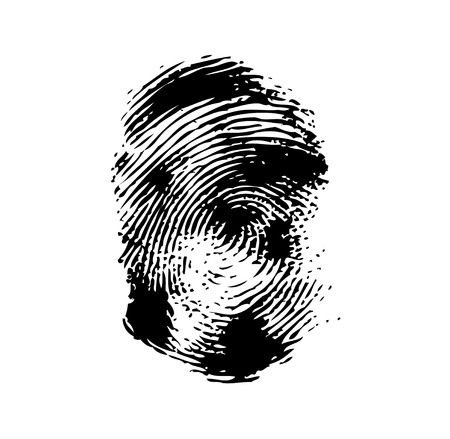 Fingerprint on a white background. Vector illustration close-upのイラスト素材