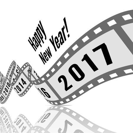 Happy New Year 17 Film Strip Vector Illustrationのイラスト 素材 ストックフォト 写真素材のstock Foto ストックドットフォト