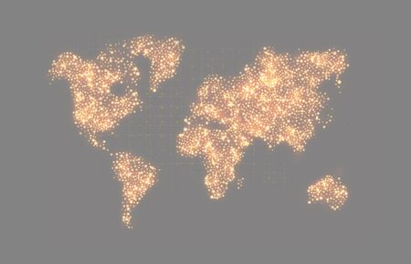 Map of the world in the form circles. Vectorの写真素材