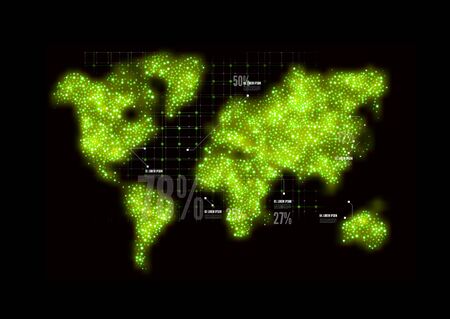 Map of the world in the form circles. Vectorの写真素材
