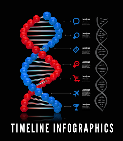 Dna infographics. Vector illustrationのイラスト素材