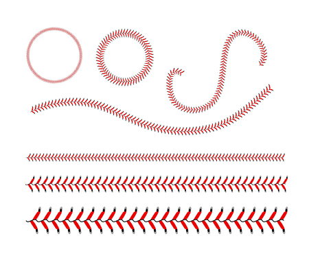 Lace from a baseball on a white background.のイラスト素材