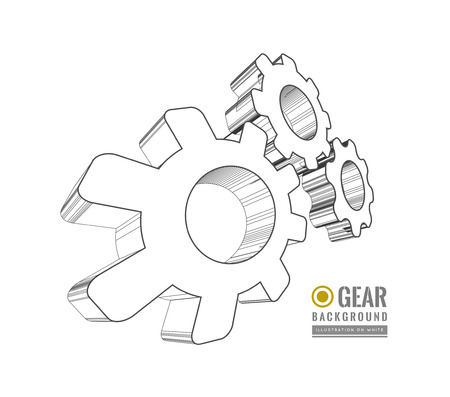 Gear schematic vector illustrationのイラスト素材