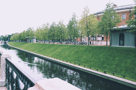 ST.PETERSBURG, RUSSIA - 18 AUGUST 2017: park zone within the city New Hollandのeditorial素材