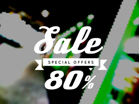 Sale, special offer, vector illustration on blurry backgroundのイラスト素材