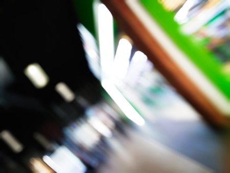 Shopping mall with blurred background and bokeh effectの写真素材