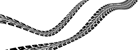 Tire tracks. Vector illustration on white backgroundのイラスト素材