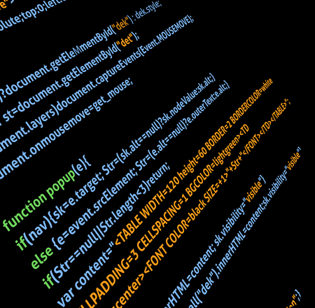 Screen of a computer or laptop with java code. Programming or hacking. The concept of work or training. Vector illustration on black backgroundのイラスト素材