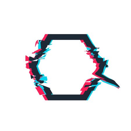 Glitch distortion frame. Vector illustration. Modern background for design, poster, banner, brochure postcardのイラスト素材