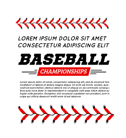 Baseball ball text frame on white background.のイラスト素材