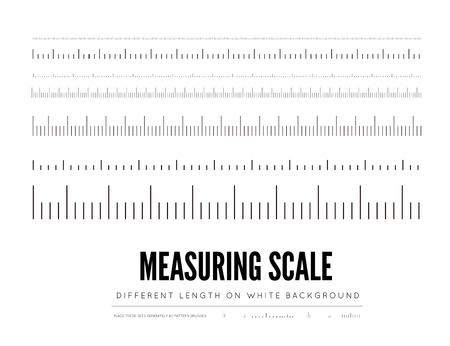 Measuring rulers of different scale, length and shape. Vector elementsのイラスト素材