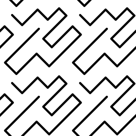 Vector geometric pattern in black and white style on a white isolated backgroundのイラスト素材