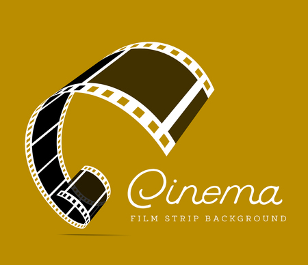 Film strip vector illustration on brown backgroundのイラスト素材