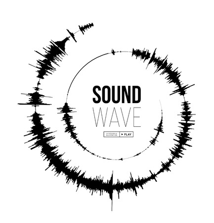 Sound wave spiral form. Vector illustration on white backgroundのイラスト素材
