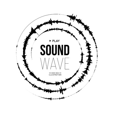 Sound wave spiral form. Vector illustration on white backgroundのイラスト素材