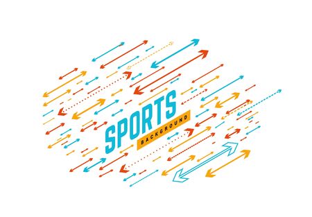 Sports geometric background vector illustration with arrows. Can be use for sport news, poster, presentation.のイラスト素材