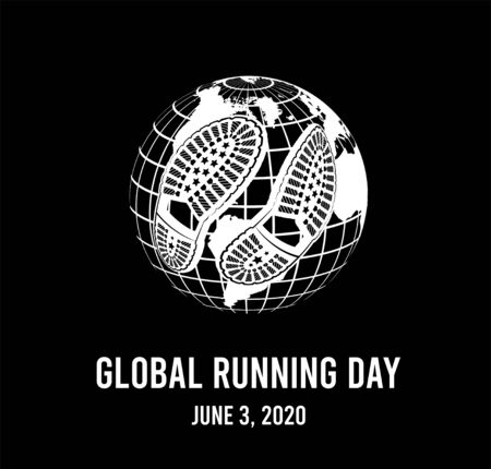 Global running day, 2020. Annual wellness event. Vector illustrationのイラスト素材