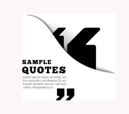 Quote blank template on white background. Vector illustrationのイラスト素材