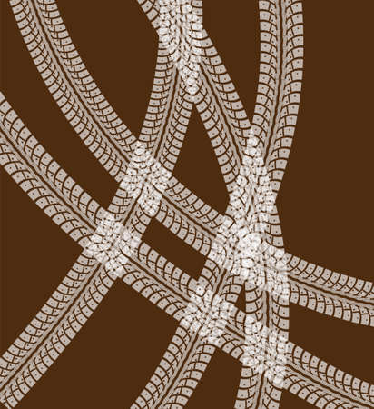 Tire tracks vector background illustraion on darkのイラスト素材