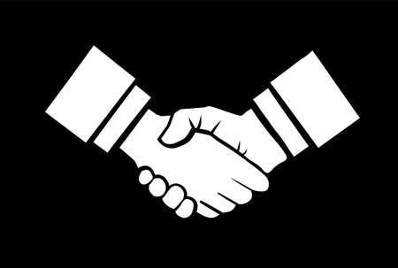 Handshake vector illustration isolated on black backgroundのイラスト素材