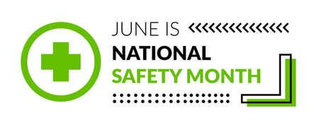 National Safety Month. Vector illustration with text isolated on white backgroundのイラスト素材