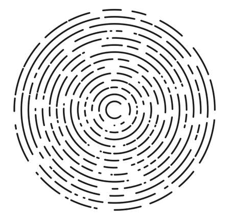 dashed spiral line vector illustration isoalted on white backgroundのイラスト素材