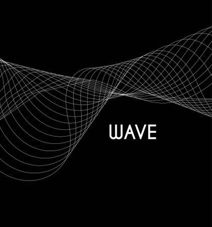 Abstract waves from lines. Blend design. Vector illustration on black backgroundのイラスト素材