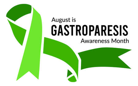 August is gastroparesis awareness month. Vector illustration with green ribbonのイラスト素材