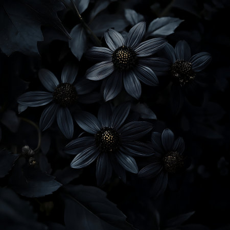dark flower on a dark mysterious backgroundの素材